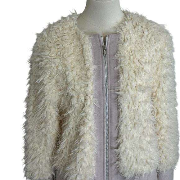 FOR LOVE & LEMONS‎ Alpine Jacket Fur Furry Size S Winter Coat Casual Wool Pink - Picture 4 of 8